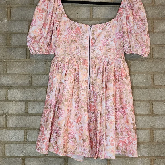 Showpo Phorchia Mini Floral Puff Sleeve Corset Dress - Picture 6 of 9